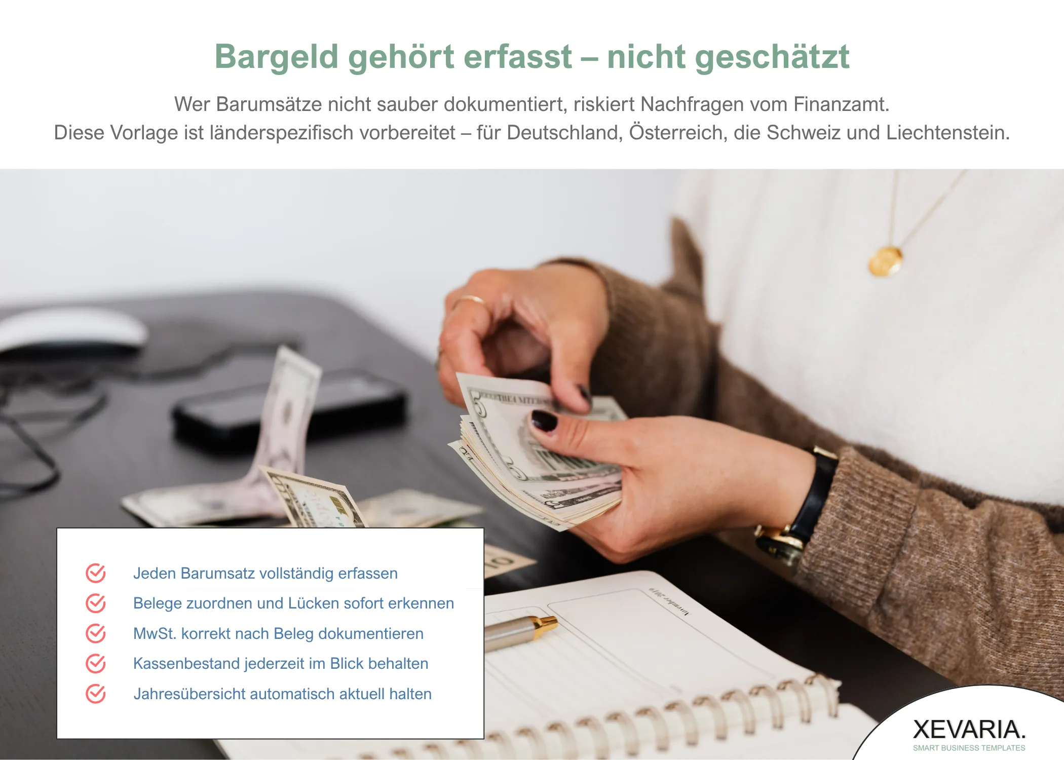 Kassenbuch Excel – Barumsatz-Erfassung mit MwSt-Spalte und Belegzuordnung