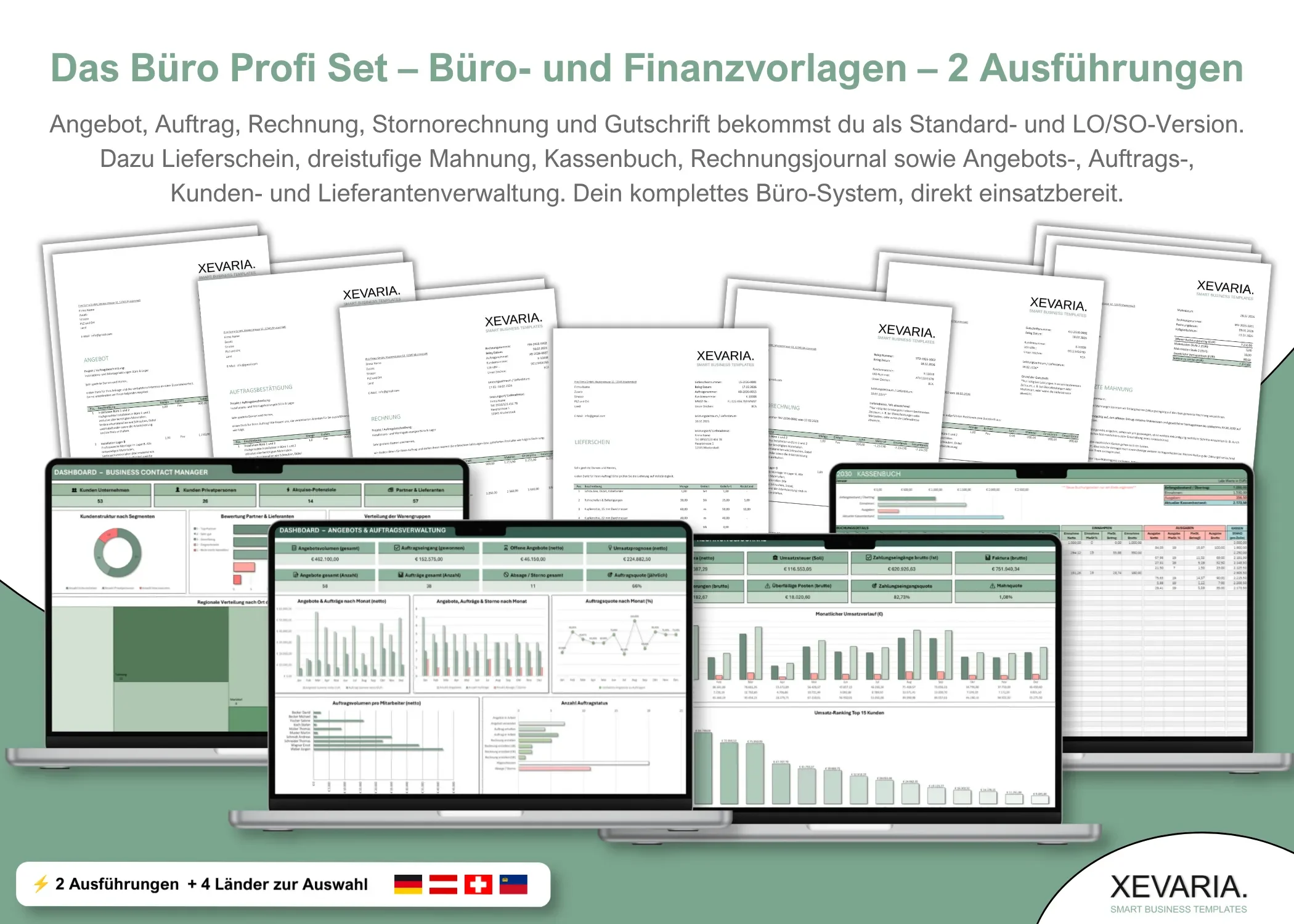 Büro Profi Set – 11 Excel Vorlagen für den Büroalltag von XEVARIA
