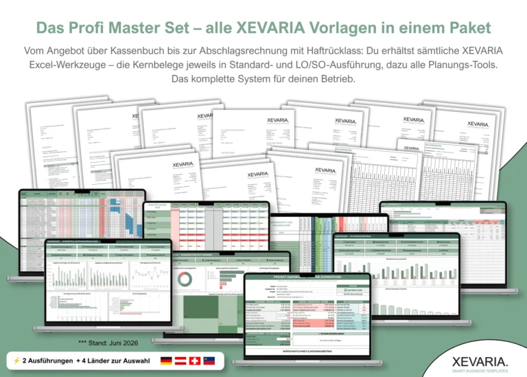 Excel Vorlagen Set für Gründer: 19 Vorlagentypen, 42 Vorlagen für Büro und Abrechnung – Profi Master Set