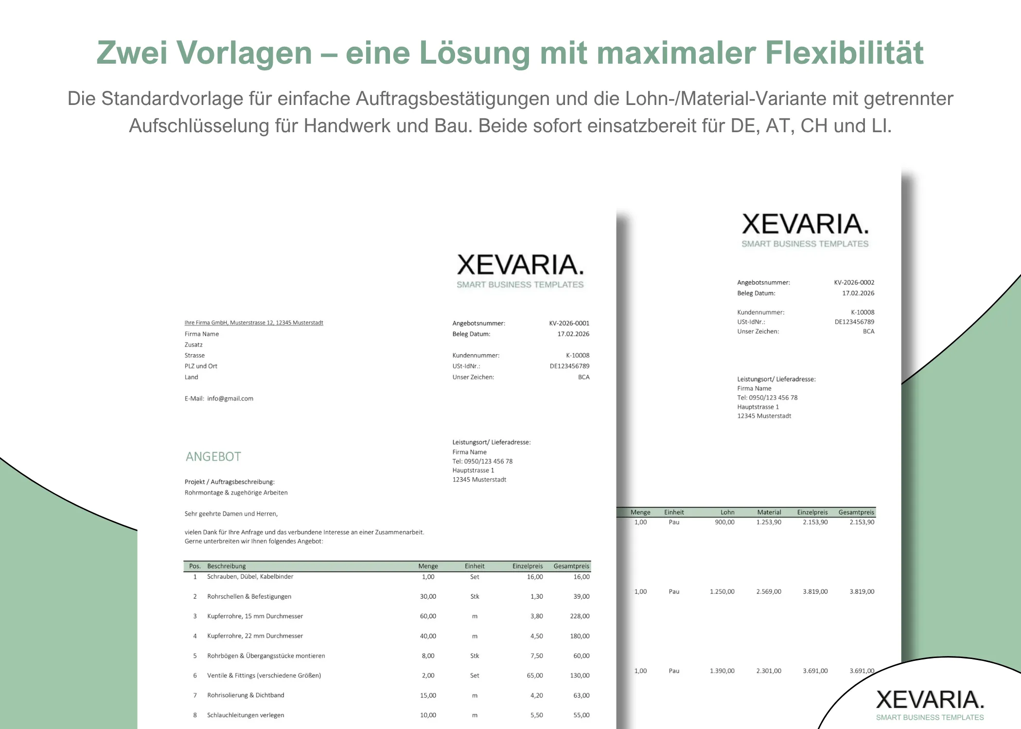 Angebot Excel Vorlage