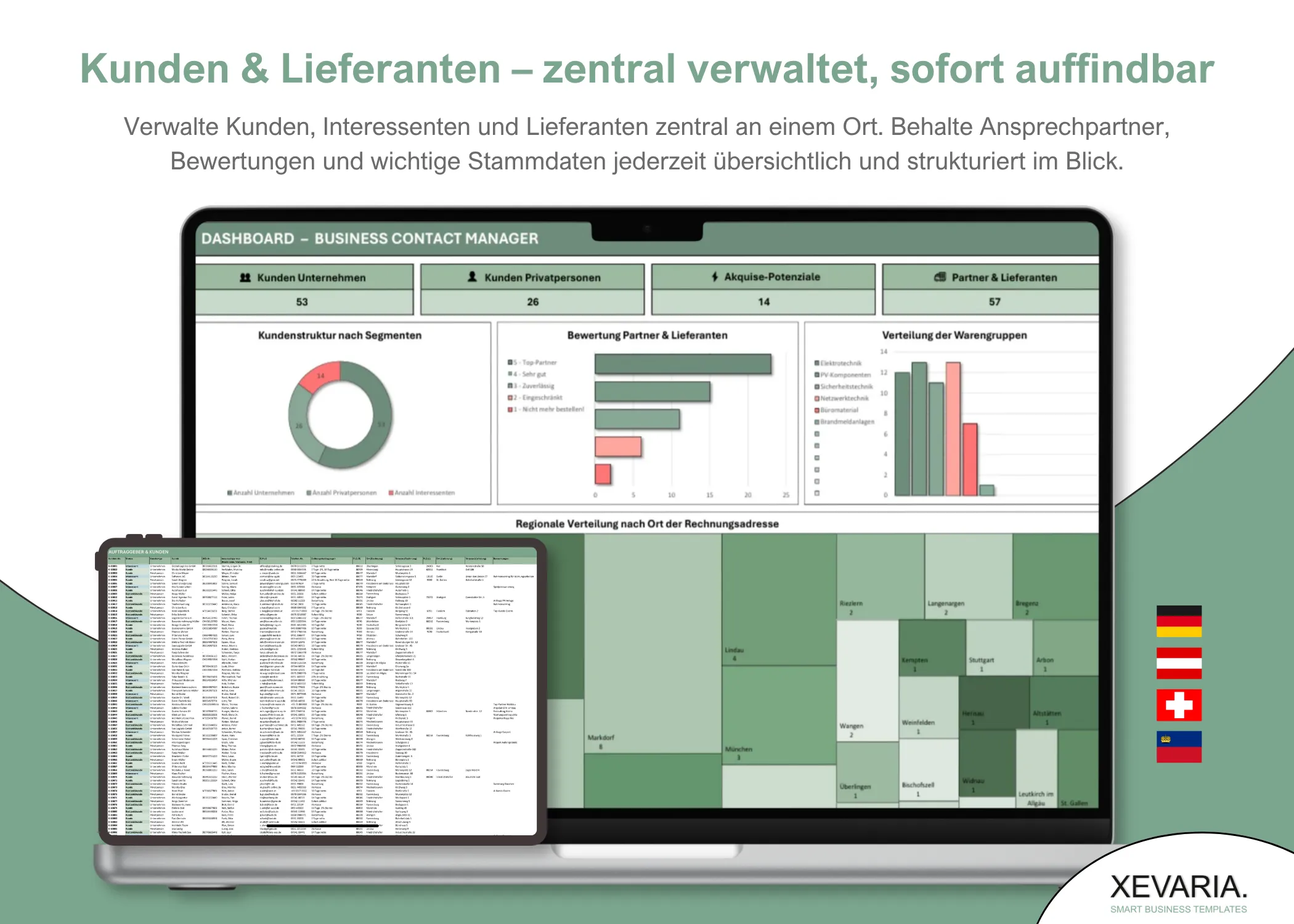 Kunden- und Lieferantenverwaltung Excel Vorlage