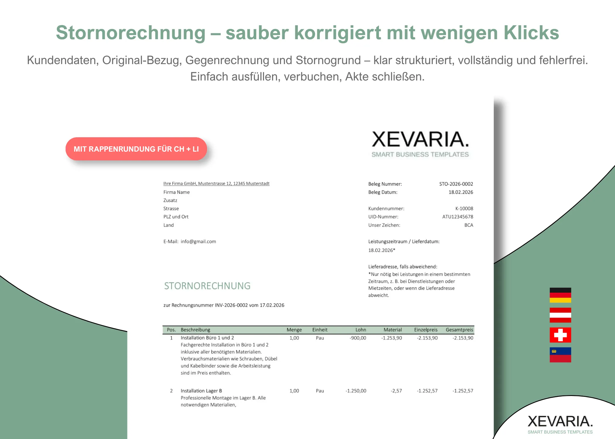 Excel Stornorechnung